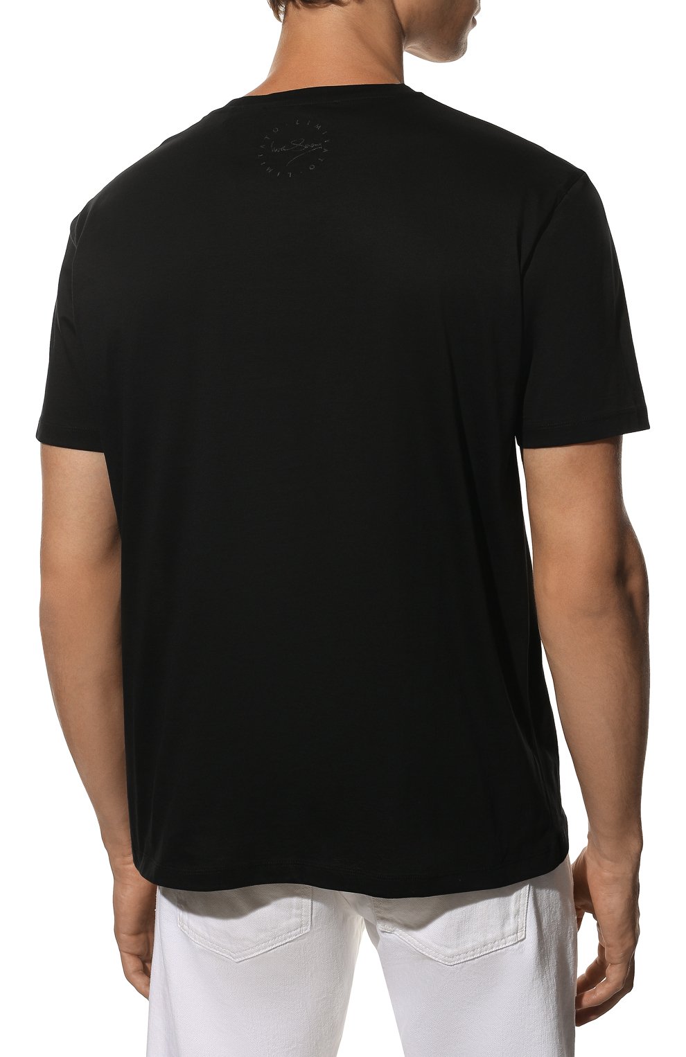 Мужская хлопковая футболка LIMITATO черного цвета, арт. HAPPY H0UR CLASSIC/T-SHIRT | Фото 4 (Рукава: Короткие; Длина (для топов): Стандартные; Стили: Гранж; Принт: С принтом; Материал внешний: Хлопок)