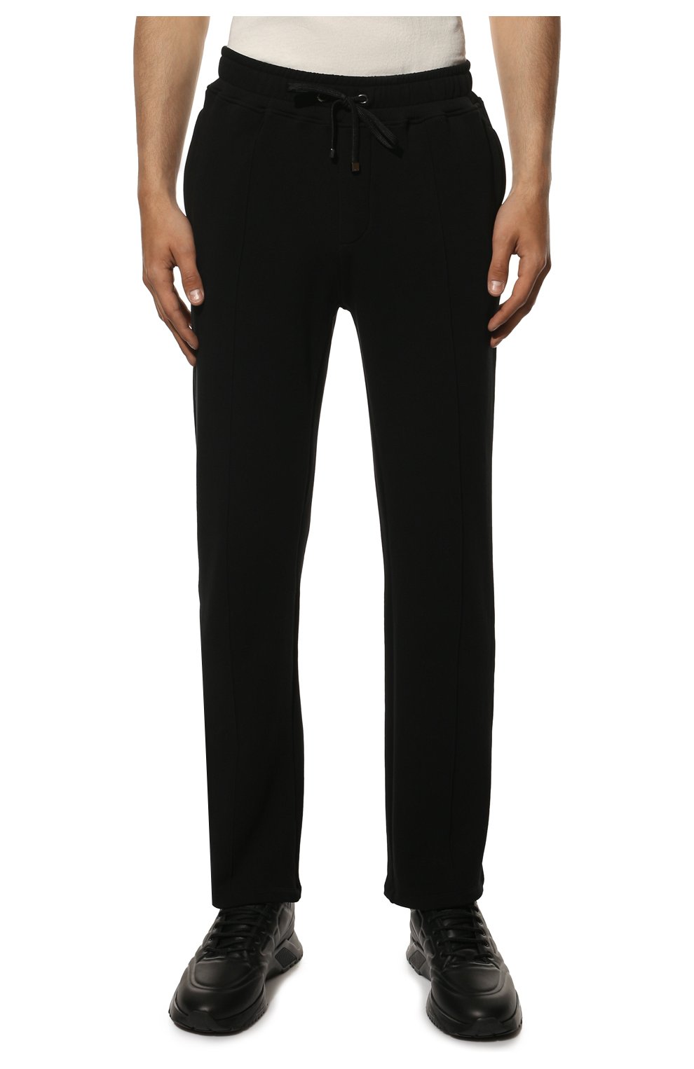 Мужские хлопковые брюки LIMITATO черного цвета, арт. H0LD 0N/TRACK PANTS | Фото 3 (Длина (брюки, джинсы): Стандартные; Случай: Повседневный; Материал внешний: Хлопок; Стили: Кэжуэл)