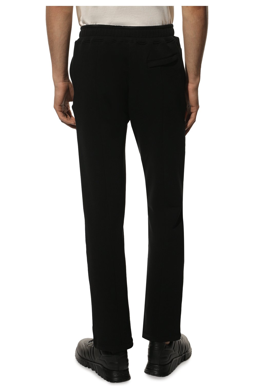 Мужские хлопковые брюки LIMITATO черного цвета, арт. H0LD 0N/TRACK PANTS | Фото 4 (Длина (брюки, джинсы): Стандартные; Случай: Повседневный; Материал внешний: Хлопок; Стили: Кэжуэл)