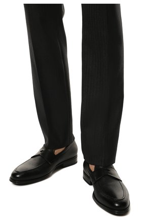 Мужские кожаные пенни-лоферы DOUCAL'S черного цвета, арт. DU3092AUGUPM591NN00 | Фото 3 (Материал внешний: Кожа; Материал утеплителя: Натуральный мех; Стили: Кэжуэл)