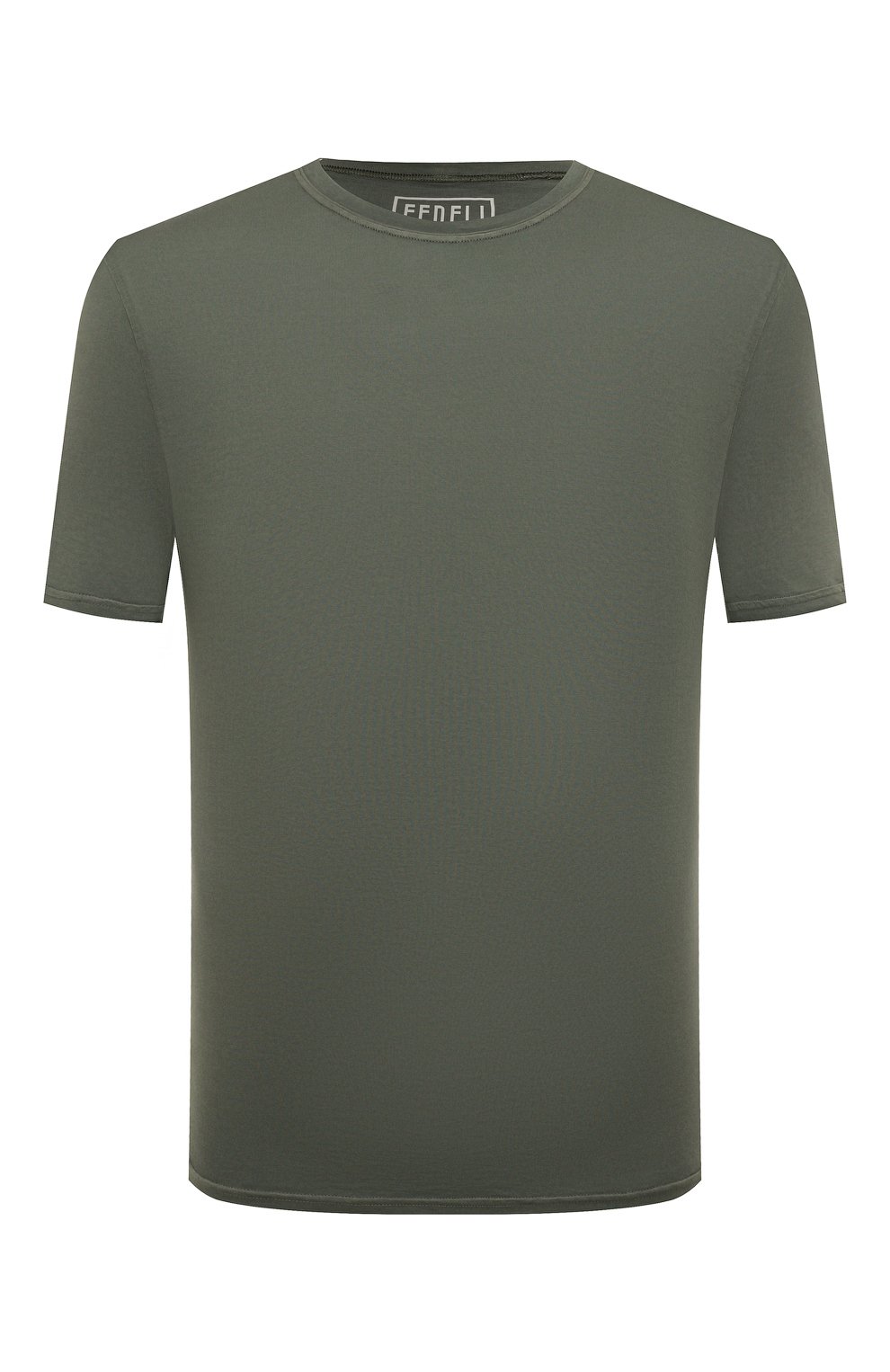 Мужская хлопковая футболка FEDELI хаки цвета, арт. 5UID0113 | Фото 1 (Принт: Без принта; Рукава: Короткие; Длина (для топов): Стандартные; Стили: Милитари; Материал внешний: Хлопок)