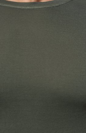 Мужская хлопковая футболка FEDELI хаки цвета, арт. 5UID0113 | Фото 5 (Принт: Без принта; Рукава: Короткие; Длина (для топов): Стандартные; Стили: Милитари; Материал внешний: Хлопок)