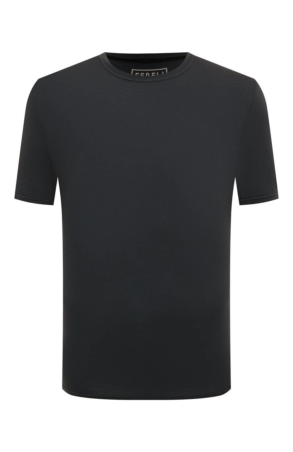 Мужская хлопковая футболка FEDELI темно-серого цвета, арт. 5UID0113 | Фото 1 (Принт: Без принта; Рукава: Короткие; Длина (для топов): Стандартные; Материал внешний: Хлопок; Стили: Кэжуэл)