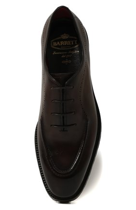 Мужские кожаные оксфорды BARRETT темно-коричневого цвета, арт. 202U028.9/BETIS CREAM | Фото 6 (Материал внешний: Кожа; Материал внутренний: Натуральная кожа; Стили: Классический)