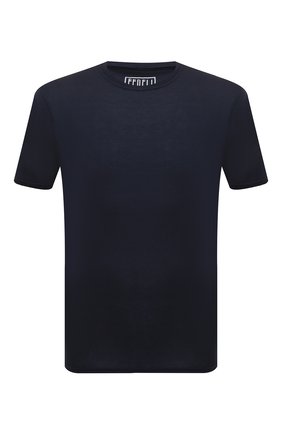 Мужская хлопковая футболка FEDELI темно-синего цвета, арт. 5UID0113 | Фото 1 (Рукава: Короткие; Длина (для топов): Стандартные; Материал внешний: Хлопок; Принт: Без принта; Стили: Кэжуэл)