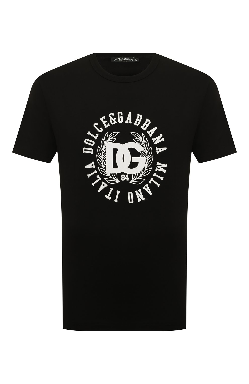 Мужская хлопковая футболка DOLCE & GABBANA черного цвета, арт. G8KBAZ/G7D9U | Фото 1 (Рукава: Короткие; Длина (для топов): Стандартные; Принт: С принтом; Материал внешний: Хлопок; Стили: Спорт-шик)
