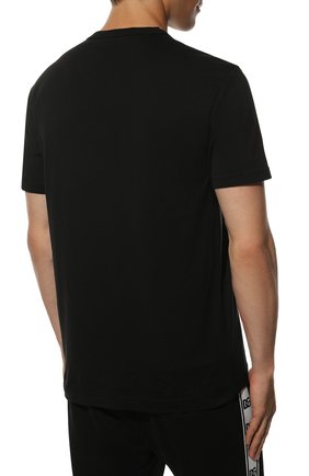 Мужская хлопковая футболка DOLCE & GABBANA черного цвета, арт. G8KBAZ/G7D9U | Фото 4 (Рукава: Короткие; Длина (для топов): Стандартные; Принт: С принтом; Материал внешний: Хлопок; Стили: Спорт-шик)