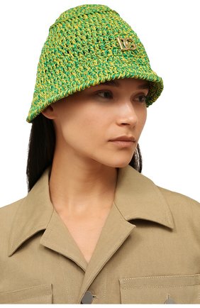 Женская хлопковая панама DOLCE & GABBANA зеленого цвета, арт. FX327Z/JACR7 | Фото 2 (Материал: Текстиль, Хлопок)