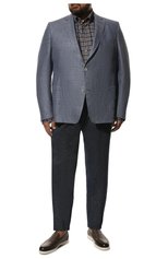 Мужские брюки из хлопка и льна EDUARD DRESSLER темно-синего цвета, арт. 250138/53W26 | Фото 2 (Длина (брюки, джинсы): Стандартные; Случай: Повседневный; Материал внешний: Хлопок, Лен; Стили: Кэжуэл)