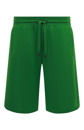 Мужские хлопковые шорты DOLCE & GABBANA зеленого цвета, арт. GVEGAZ/HU7AL | Фото 1 (Материал внешний: Хлопок; Длина Шорты М: Ниже колена; Случай: Повседневный; Принт: Без принта; Стили: Спорт-шик)