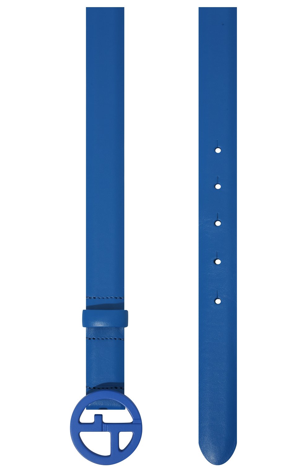 Женский кожаный ремень GIORGIO ARMANI синего цвета, арт. Y1I169/YSB3V | Фото 3 (Материал: Натуральная кожа; Кросс-КТ: Тонкие)