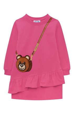 Детское хлопковое платье MOSCHINO фуксия цвета по цене 16450 руб., арт. HDV0C0/LDA16/4A-8A | Фото 1 Детское хлопковое платье MOSCHINO фуксия цвета, арт. HDV0C0/LDA16/4A-8A | Фото 1 (Материал внешний: Хлопок; Рукава: Длинные; Девочки Кросс-КТ: Платье-одежда; Случай: Повседневный; Ростовка одежда: 4 года | 104 см, 5 лет | 110 см, 6 лет | 116 см, 8 лет | 128 см)