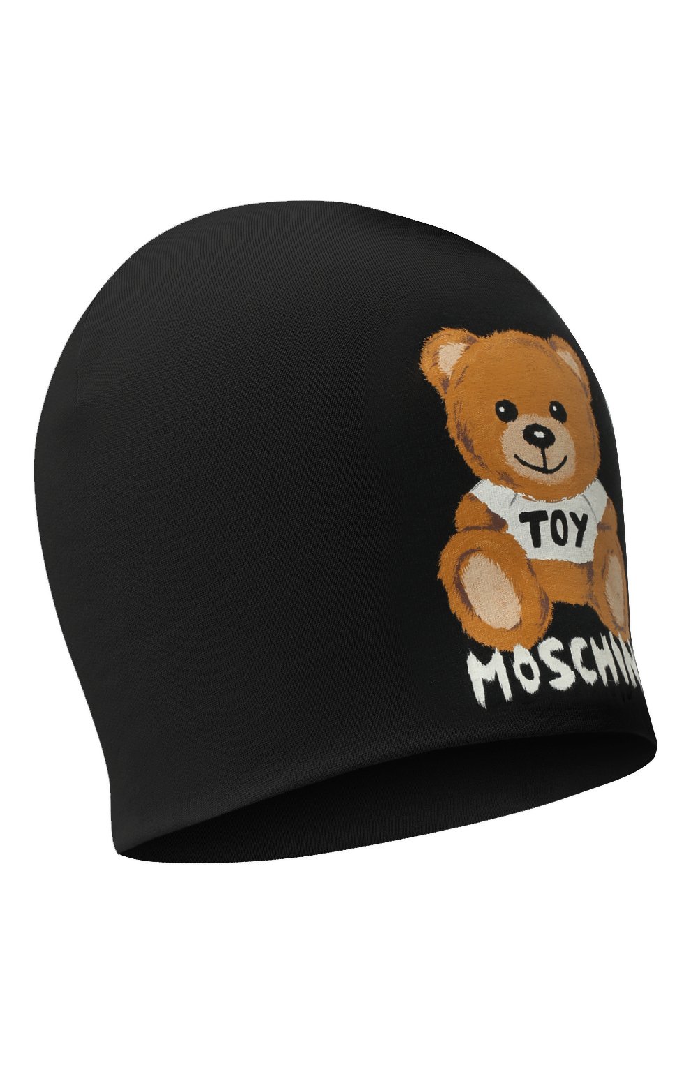 Детского хлопковая шапка MOSCHINO черного цвета, арт. HSX00Z/LDA16 | Фото 1 (Материал: Текстиль, Хлопок)