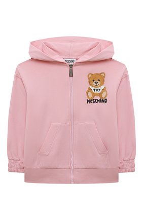 Детский хлопковая толстовка MOSCHINO светло-розового цвета по цене 17400 руб., арт. HUF068/LDA38/4A-8A | Фото 1 Детский хлопковая толстовка MOSCHINO светло-розового цвета, арт. HUF068/LDA38/4A-8A | Фото 1 (Рукава: Длинные; Материал внешний: Хлопок; Девочки Кросс-КТ: Толстовка-одежда; Ростовка одежда: 4 года | 104 см, 5 лет | 110 см, 6 лет | 116 см, 8 лет | 128 см)