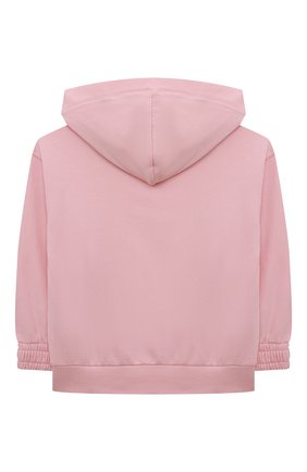 Детский хлопковая толстовка MOSCHINO светло-розового цвета по цене 17400 руб., арт. HUF068/LDA38/4A-8A | Фото 2 Детский хлопковая толстовка MOSCHINO светло-розового цвета, арт. HUF068/LDA38/4A-8A | Фото 2 (Рукава: Длинные; Материал внешний: Хлопок; Девочки Кросс-КТ: Толстовка-одежда; Ростовка одежда: 4 года | 104 см, 5 лет | 110 см, 6 лет | 116 см, 8 лет | 128 см)