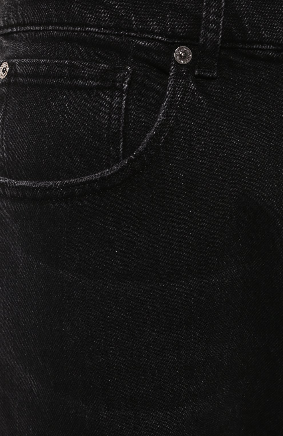 Мужские джинсы 7 FOR ALL MANKIND черного цвета, арт. JS00C310UP | Фото 5 (Силуэт М (брюки): Прямые; Кросс-КТ: Деним; Длина (брюки, джинсы): Стандартные; Материал внешний: Хлопок, Деним; Детали: Потертости; Стили: Кэжуэл)