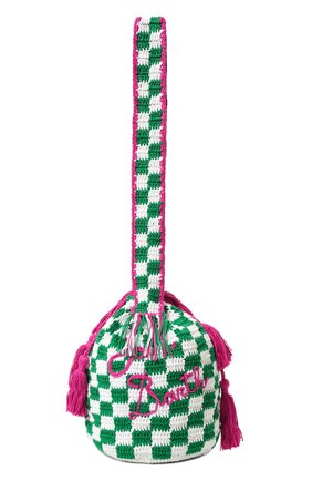 Женская сумка MC2 SAINT BARTH зеленого цвета, арт. STBA CR0CHET BUCKET/CRB0001/00381B/W | Фото 1 (Размер: medium; Ремень/цепочка: На ремешке; Материал: Текстиль; Женское Кросс-КТ: Сумка-пляжные сумки)