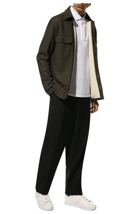 Мужские кожаные кеды KITON белого цвета, арт. USSN001X0716A | Фото 2 (Материал внешний: Кожа; Материал внутренний: Натуральная кожа; Стили: Классический; Материал утеплителя: Без утеплителя)