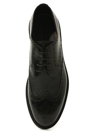 Мужские кожаные дерби H`D`S`N BARACCO черного цвета, арт. 82216.BV.1* | Фото 6 (Материал внешний: Кожа; Мужское Кросс-КТ: Броги-обувь; Материал внутренний: Натуральная кожа; Стили: Классический)