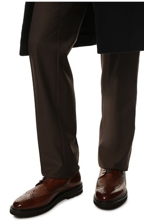 Мужские кожаные дерби H`D`S`N BARACCO коричневого цвета, арт. 82216.BV.2* | Фото 3 (Материал внешний: Кожа; Мужское Кросс-КТ: Броги-обувь; Материал внутренний: Натуральная кожа; Стили: Классический)
