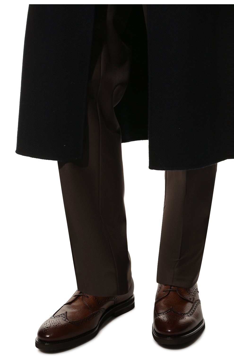 Мужские кожаные дерби H`D`S`N BARACCO коричневого цвета, арт. 82221.C.2* | Фото 3 (Материал внешний: Кожа; Мужское Кросс-КТ: Броги-обувь; Материал внутренний: Натуральная кожа; Стили: Классический)