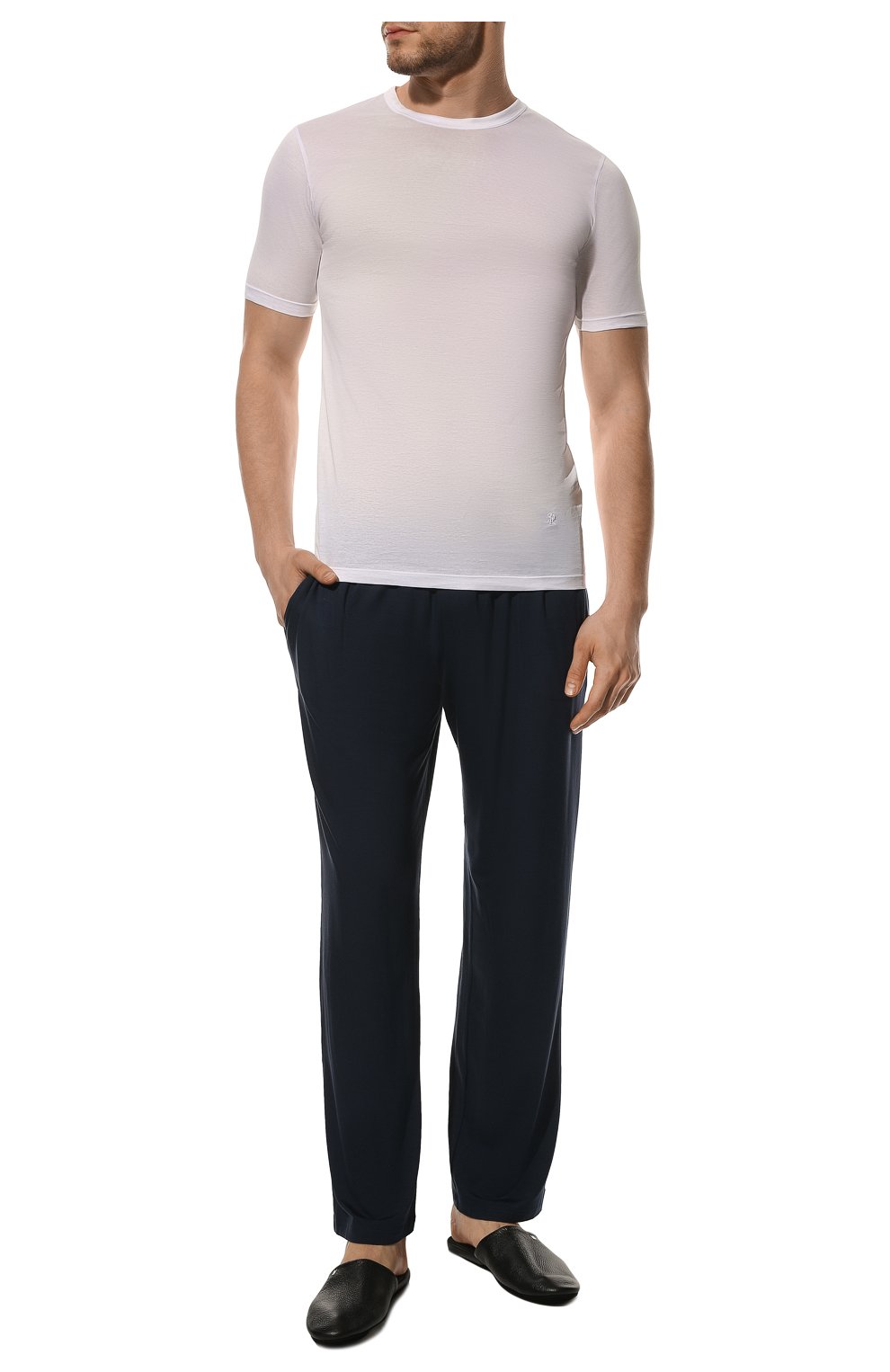Мужская хлопковая футболка STEFANO RICCI белого цвета, арт. MMA8/C0TT0N | Фото 2 (Кросс-КТ: домашняя одежда; Рукава: Короткие; Длина (для топов): Стандартные; Материал внешний: Хлопок)