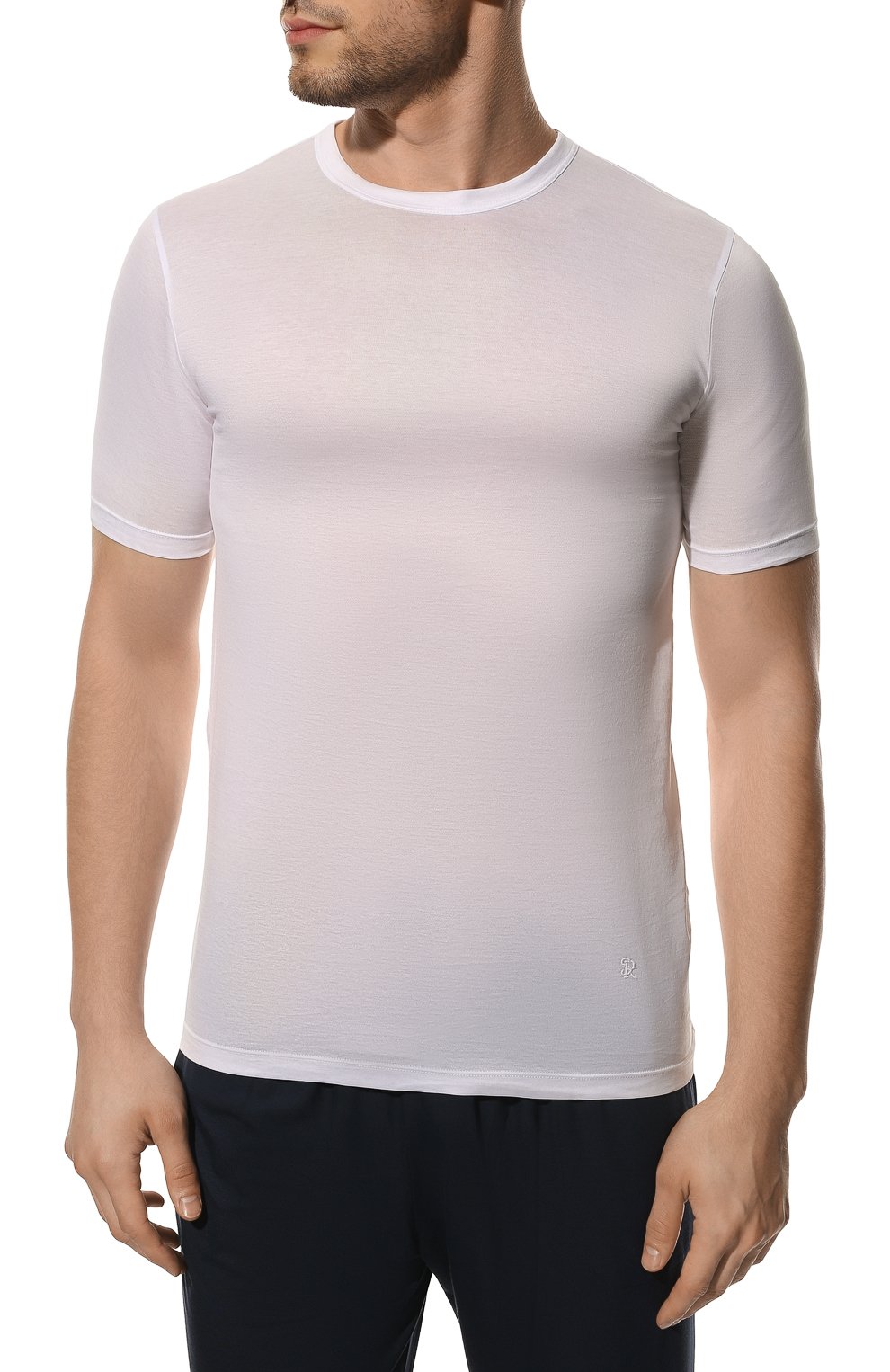Мужская хлопковая футболка STEFANO RICCI белого цвета, арт. MMA8/C0TT0N | Фото 3 (Кросс-КТ: домашняя одежда; Рукава: Короткие; Длина (для топов): Стандартные; Материал внешний: Хлопок)
