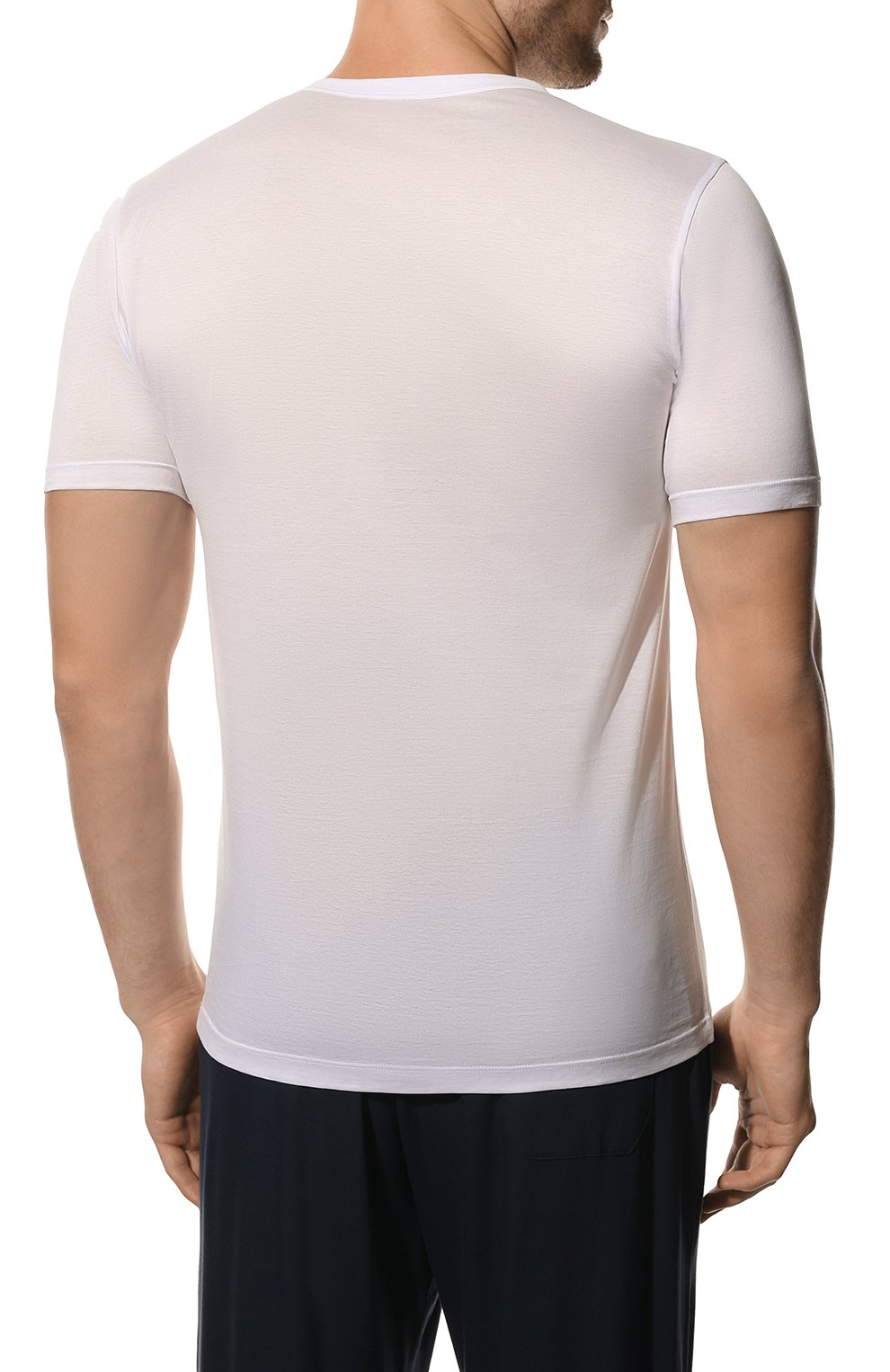 Мужская хлопковая футболка STEFANO RICCI белого цвета, арт. MMA8/C0TT0N | Фото 4 (Кросс-КТ: домашняя одежда; Рукава: Короткие; Длина (для топов): Стандартные; Материал внешний: Хлопок)