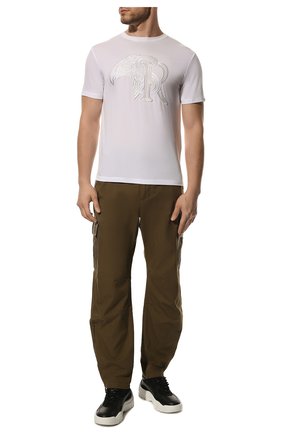 Мужская футболка STEFANO RICCI белого цвета, арт. MNH1101130/803 | Фото 2 (Материал внешний: Синтетический материал, Хлопок; Длина (для топов): Стандартные; Рукава: Короткие; Принт: Без принта; Стили: Кэжуэл)