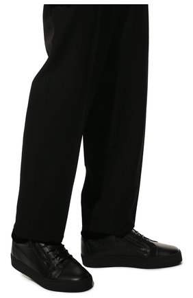Мужские кожаные кеды frankie winter GIUSEPPE ZANOTTI DESIGN черного цвета, арт. RU20003/001 | Фото 3 (Материал внешний: Кожа; Материал утеплителя: Натуральный мех; Стили: Классический)