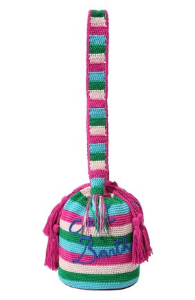 Женская сумка MC2 SAINT BARTH разноцветного цвета, арт. STBA CR0CHET BUCKET/CRB0001/01999B/W | Фото 1 (Ремень/цепочка: На ремешке; Размер: medium; Материал: Текстиль; Сумки-технические: Сумки через плечо; Женское Кросс-КТ: Сумка-пляжные сумки)