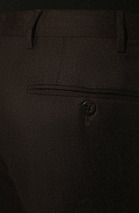 Мужские шерстяные брюки CORNELIANI коричневого цвета, арт. 905B01-2818111/02 | Фото 5 (Материал внешний: Шерсть; Длина (брюки, джинсы): Стандартные; Случай: Повседневный; Материал подклада: Вискоза; Стили: Кэжуэл)