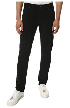 Мужские хлопковые брюки JACOB COHEN черного цвета, арт. U Q E04 36 S 3838/C74 | Фото 3 (Длина (брюки, джинсы): Стандартные; Случай: Повседневный; Материал внешний: Хлопок; Стили: Кэжуэл)