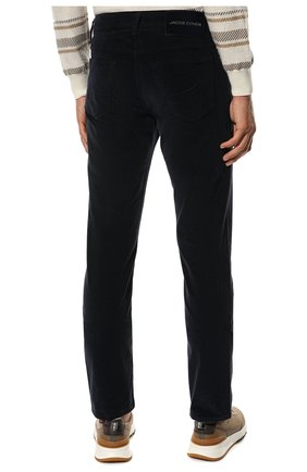 Мужские хлопковые брюки JACOB COHEN темно-синего цвета, арт. U Q E04 36 S 3838/Y99 | Фото 4 (Длина (брюки, джинсы): Стандартные; Случай: Повседневный; Материал внешний: Хлопок; Стили: Кэжуэл)