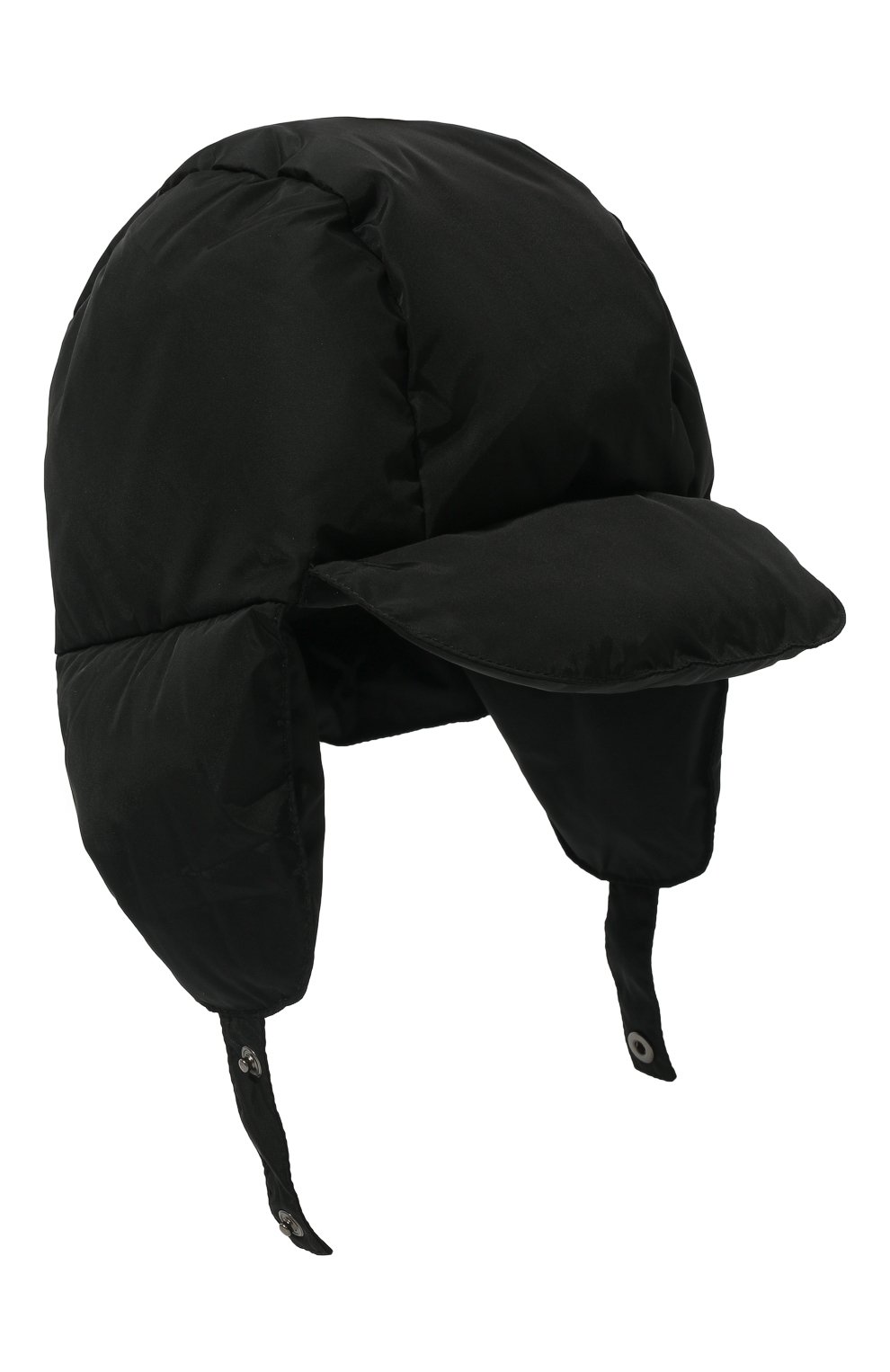 Детского пуховая шапка-ушанка IL GUFO черного цвета, арт. A22E0219N0031 | Фото 1 (Материал: Текстиль, Синтетический материал)