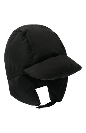 Детского пуховая шапка-ушанка IL GUFO черного цвета, арт. A22E0219N0031 | Фото 4 (Материал: Текстиль, Синтетический материал)