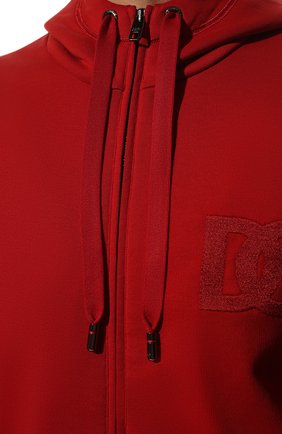 Мужской хлопковая толстовка DOLCE & GABBANA красного цвета, арт. G9PD2Z/G7C8H | Фото 5 (Рукава: Длинные; Мужское Кросс-КТ: Толстовка-одежда; Длина (для топов): Стандартные; Материал внешний: Хлопок; Стили: Спорт-шик)