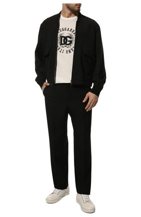 Мужская хлопковая футболка DOLCE & GABBANA кремвого цвета по цене 55100 руб., арт. G8KBAZ/G7D9U | Фото 2 Мужская хлопковая футболка DOLCE & GABBANA кремвого цвета, арт. G8KBAZ/G7D9U | Фото 2 (Рукава: Короткие; Длина (для топов): Стандартные; Материал внешний: Хлопок; Принт: С принтом; Стили: Кэжуэл)