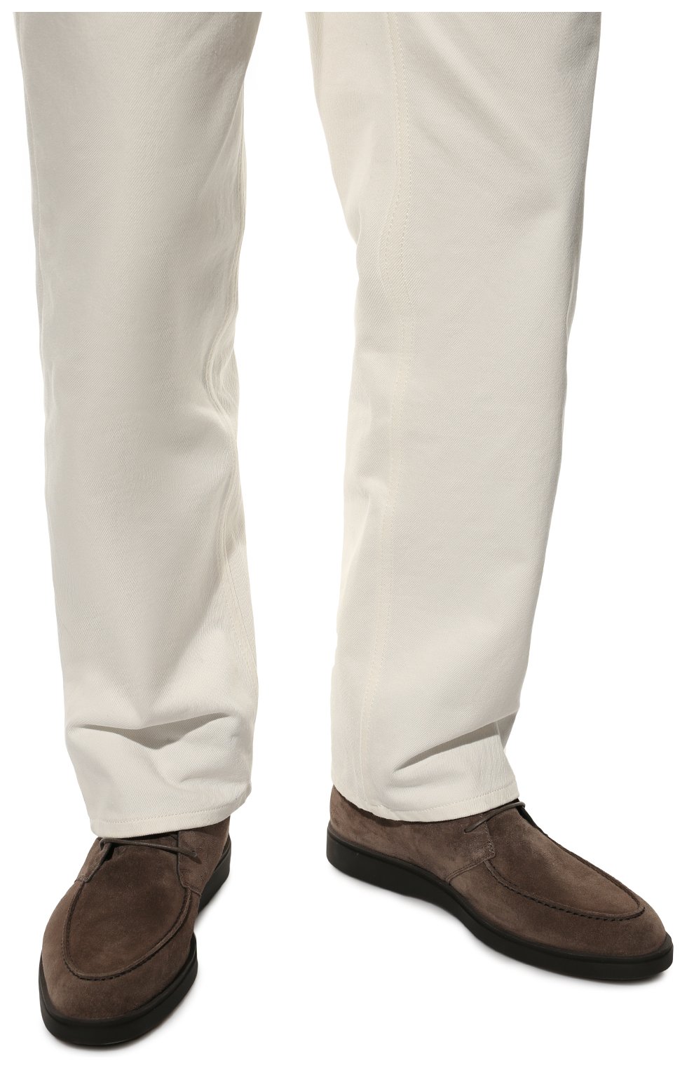 Мужские замшевые ботинки SANTONI коричневого цвета, арт. MGDG17891SM0ASVUG27 | Фото 3 (Материал внешний: Кожа, Замша; Материал утеплителя: Натуральный мех; Мужское Кросс-КТ: Ботинки-обувь, зимние ботинки)
