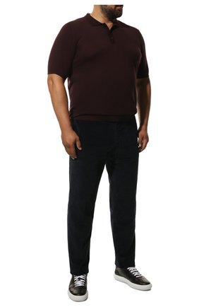 Мужские хлопковые брюки MARCO PESCAROLO темно-синего цвета, арт. CHIAIAM/ZIP+SFILA/4602 | Фото 2 (Big sizes: Big Sizes; Длина (брюки, джинсы): Стандартные; Случай: Повседневный; Материал внешний: Хлопок; Стили: Кэжуэл)