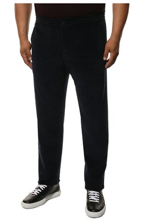 Мужские хлопковые брюки MARCO PESCAROLO темно-синего цвета, арт. CHIAIAM/ZIP+SFILA/4602 | Фото 3 (Big sizes: Big Sizes; Длина (брюки, джинсы): Стандартные; Случай: Повседневный; Материал внешний: Хлопок; Стили: Кэжуэл)