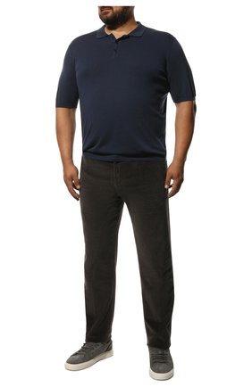 Мужские хлопковые брюки MARCO PESCAROLO темно-серого цвета, арт. CHIAIAM/ZIP+SFILA/4602 | Фото 2 (Big sizes: Big Sizes; Длина (брюки, джинсы): Стандартные; Случай: Повседневный; Материал внешний: Хлопок; Стили: Кэжуэл)