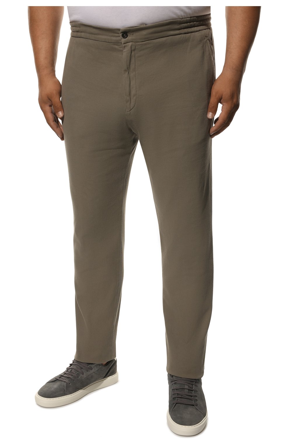 Мужские брюки из хлопка и кашемира MARCO PESCAROLO серого цвета, арт. CHIAIAM/ZIP+SFILA/4607 | Фото 3 (Big sizes: Big Sizes; Длина (брюки, джинсы): Стандартные; Случай: Повседневный; Материал внешний: Хлопок; Стили: Кэжуэл)