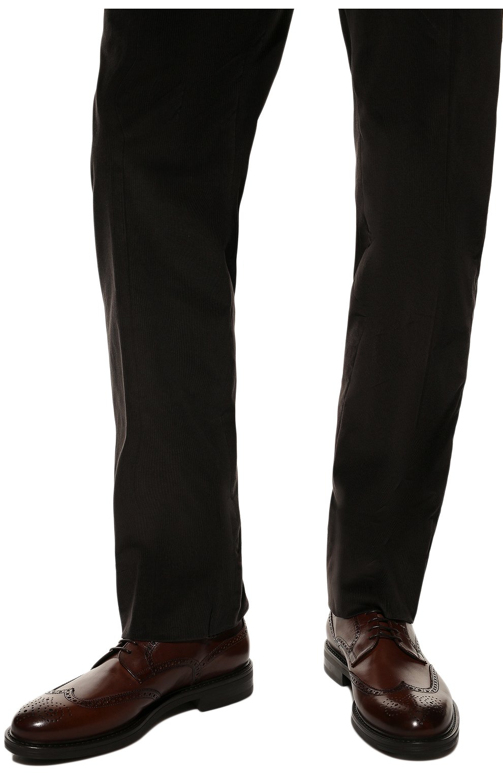 Мужские кожаные дерби W.GIBBS коричневого цвета, арт. 3169007/2300 | Фото 3 (Материал внешний: Кожа; Мужское Кросс-КТ: Броги-обувь; Материал внутренний: Натуральная кожа; Стили: Кэжуэл)
