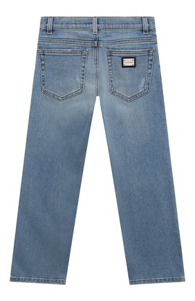 Детские джинсы DOLCE & GABBANA синего цвета, арт. L42F48/LDA54/2-6 | Фото 2 (Материал внешний: Хлопок; Ростовка одежда: 5 лет | 110 см, 6 лет | 116 см)
