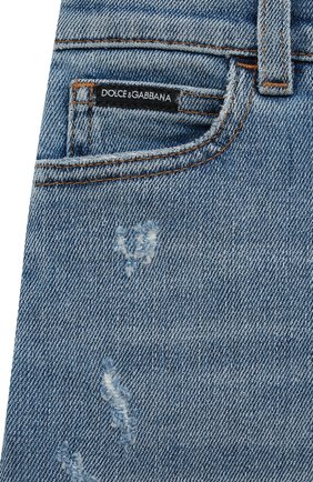 Детские джинсы DOLCE & GABBANA синего цвета, арт. L42F48/LDA54/2-6 | Фото 3 (Материал внешний: Хлопок; Ростовка одежда: 5 лет | 110 см, 6 лет | 116 см)