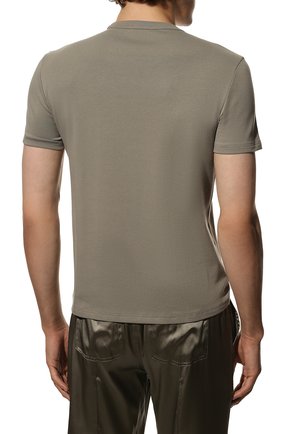 Мужская хлопковая футболка TOM FORD хаки цвета, арт. T4M081040 | Фото 4 (Кросс-КТ: домашняя одежда; Рукава: Короткие; Длина (для топов): Стандартные; Материал внешний: Хлопок)