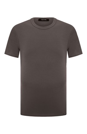 Мужская хлопковая футболка TOM FORD темно-серого цвета, арт. T4M081040 | Фото 1 (Кросс-КТ: домашняя одежда; Рукава: Короткие; Длина (для топов): Стандартные; Материал внешний: Хлопок)
