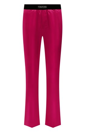 Мужские шелковые домашние брюки TOM FORD фуксия цвета, арт. T4H221010 | Фото 1 (Длина (брюки, джинсы): Стандартные; Материал внешний: Шелк; Кросс-КТ: домашняя одежда)