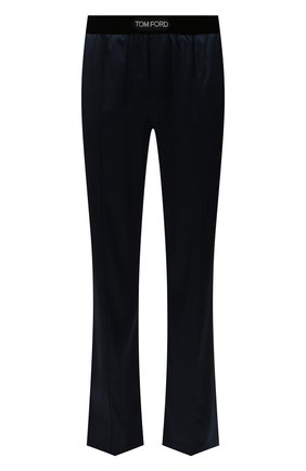 Мужские шелковые домашние брюки TOM FORD темно-синего цвета, арт. T4H221010 | Фото 1 (Длина (брюки, джинсы): Стандартные; Материал внешний: Шелк; Кросс-КТ: домашняя одежда)
